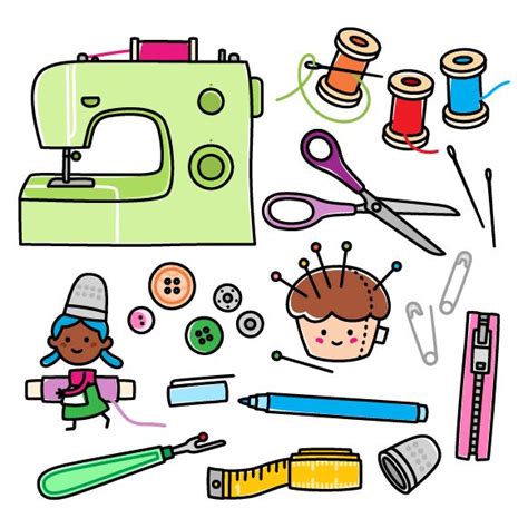 Sewing supplies | Etsy | Cartoon sewing, Sewing art, Sewing illustration