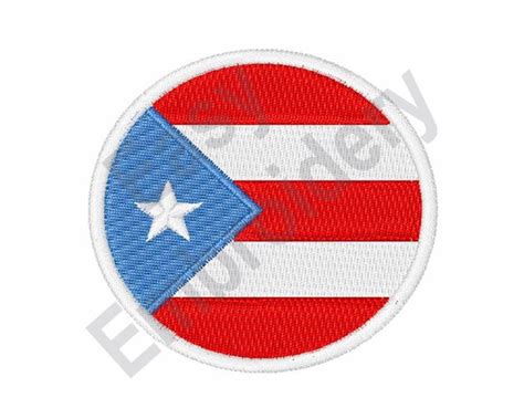 Bandera De Puerto Rico Diseño De Bordado De Máquina Etsy