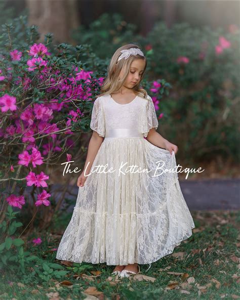 Ivory Flower Girl Dress Tulle Flower Girl Dress Country Flower Girl