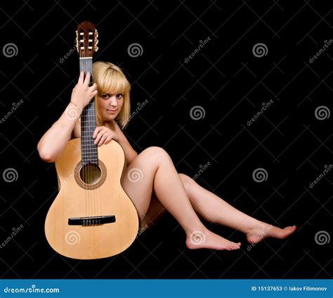 Girl With Acoustic Guitar Stock Image Image Of Gorgeous
