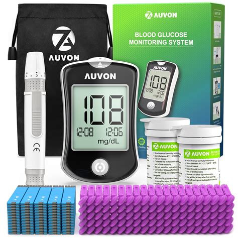 Buy Auvon Blood Glucose Monitor Kit For Accurate Test Es Testing Kit With Glucometer Strips