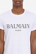 Balmain Camiseta de algodón blanca con logotipo de Balmain en ...