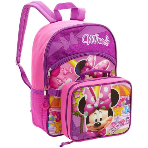 Disney 16 Disney Minnie Mouse Full Size Backpack W Detachable Lunch