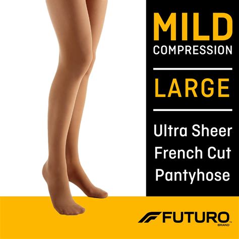 FUTURO Ultra Sheer Pantyhose Large F Cut Nude Mild 8 15 MmHg