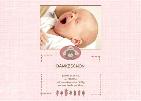 Baby Dankeskarte Paper Selbst Gestalten