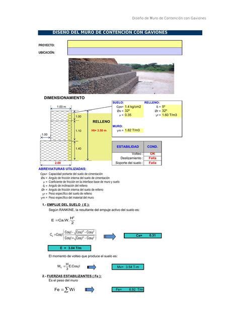 Calculo Gaviones Cristhian Cayao UDocz