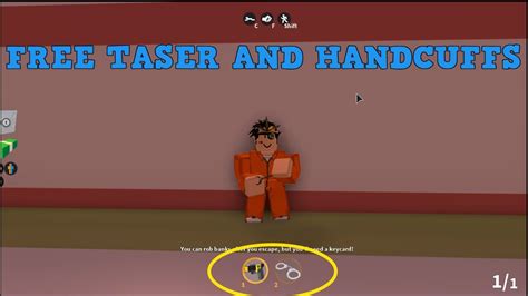 Roblox Jailbreak How To Get Handcuffs And Taser As Prisoner Youtube