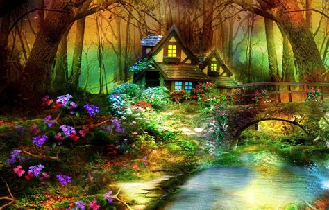 Fairy Forest Scene Colors Fairy Fairy Nature Forests Hd Desktop