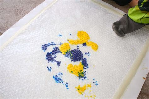 Sensory Stomp Painting With Bubble Wrap Views From A Step Stool