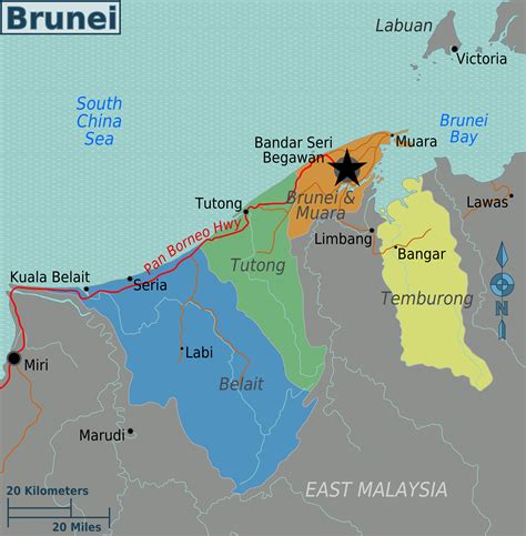 Map Of Brunei Map Regions Online Maps And Travel