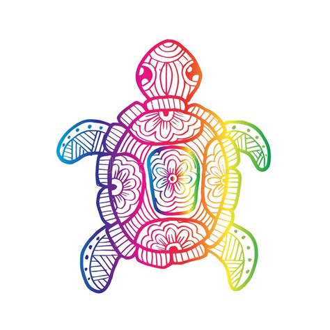 Drawing Decorative Turtle Stock Vector Illustration Of Doodle