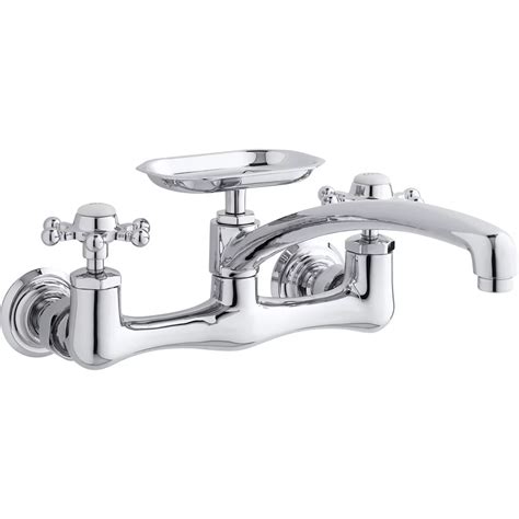 Kohler Antique Wall Mount Sink Faucet With 12 Inch Spout And Six Prong