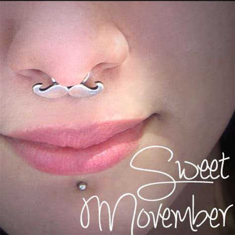 Moustache Mustache Nose Septum Ring Silver By Sassyseptumrings