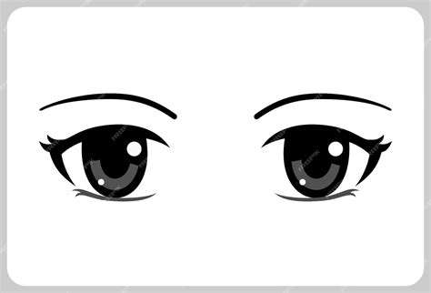 Ojos Japoneses De Dibujos Animados Silueta De Ojo Chibi Ojos De