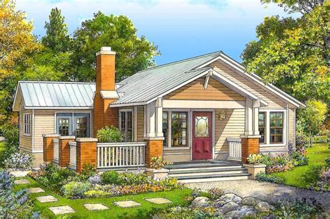 These best tiny homes are just as functional as they are adorable. Plan 46075HC: Simply Sweet 2-Bed Cottage Plan with Front ...