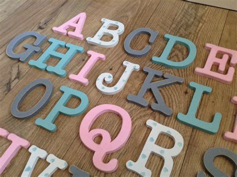 Full Wooden Alphabet Hand Painted Wooden Letters Set 26 Letters