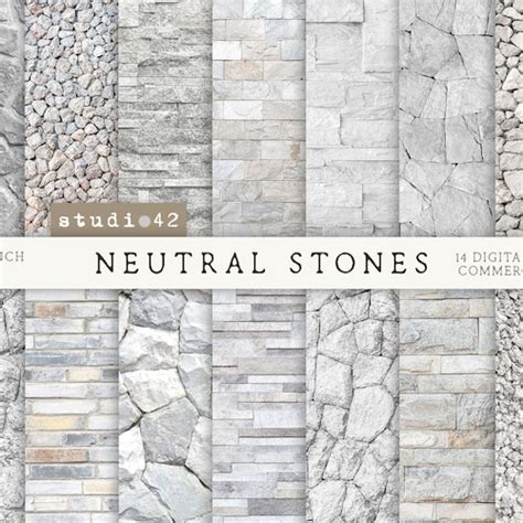 Stones Background Digital Papers Stone Wall Texture Paper Etsy
