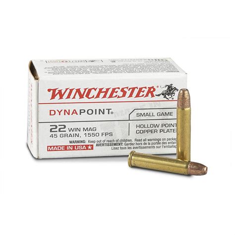 50 Rds 22 Winchester Dynapoint 45 Grain Hollow Point Ammo 95231