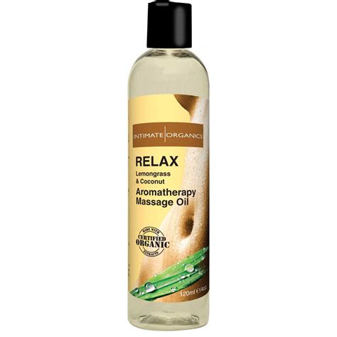 Intimate Organics Aromatherapy Massage Oil Relax Lemongrass And Coconut 4