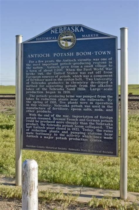 Historical Marker At The Potash Ruins Near Antioch Ne On Nebraska