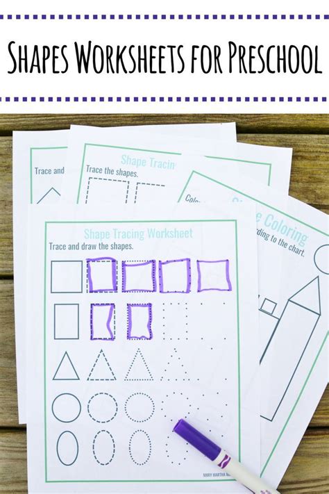 Shapes Worksheets For Preschool Free Printables Mary Martha Mama In 2020 Shape Worksheets