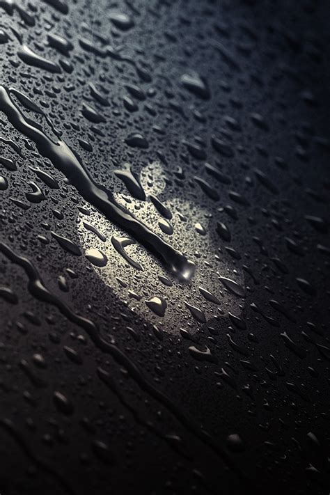 Rain Drops On Dark Apple Logo Iphone Wallpaper