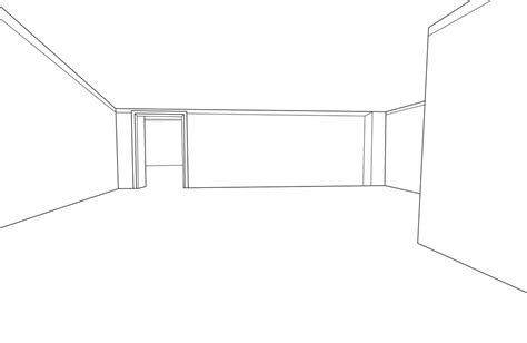 Sketch Of An Empty Living Room Coloring Pages