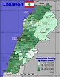 Map Lebanon - Popultion density by administrative division