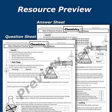 Worksheet Reaction Rates Answer Key