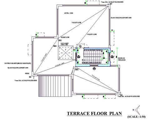 First Floor To Terrace House Plan Layout File Cadbull