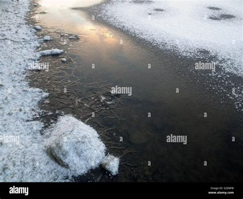 Lake Freezing Over Lappeenranta Finland Stock Photo Alamy