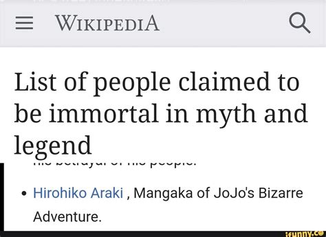 List Of People Claimed To Be Immortal In Myth And Legend Hirohiko