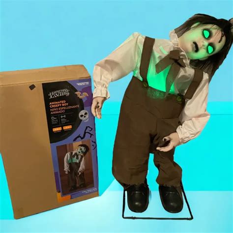 Gemmy Halloween Haunted Living Animated Creepy Boy Prop Sound Activated