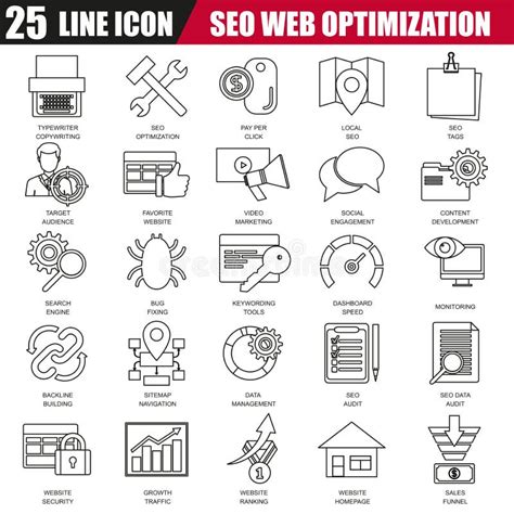 Set Of Thin Line Icons Various Mental Features Of Human Brain Stock