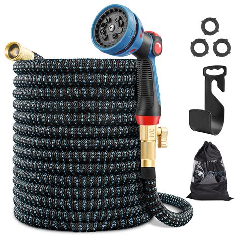 Buy Expandable Garden Hose 100ft With 10 Function Nozzle Leakproof