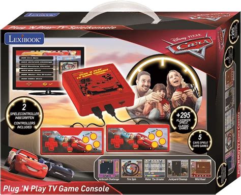 Lexibook Plugn Play Tv Console With Controllers 300 5 Disney Cars