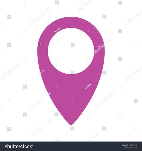 Purple Location Pin Icon Point Symbol Stock Vector Royalty Free