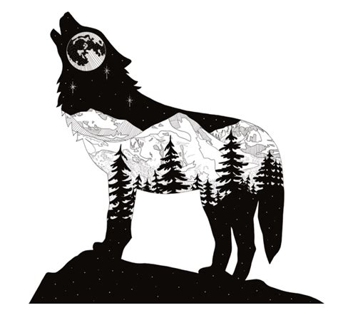 Wolfing Around In Co Silhouette Of A Howling Wolf With Mountain Scene