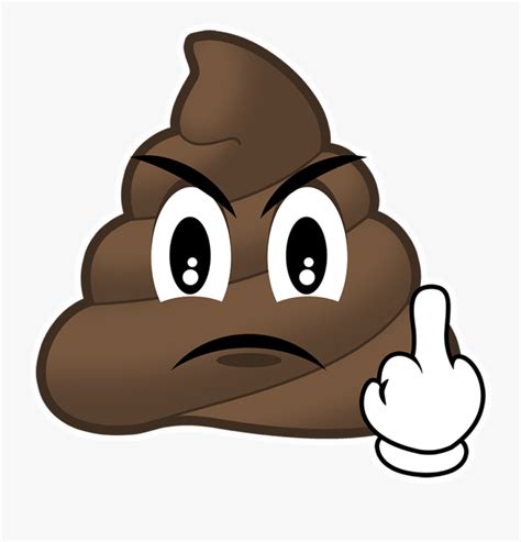Poop Clipart Mad Vector Poop Emoji With Middle Finger Free