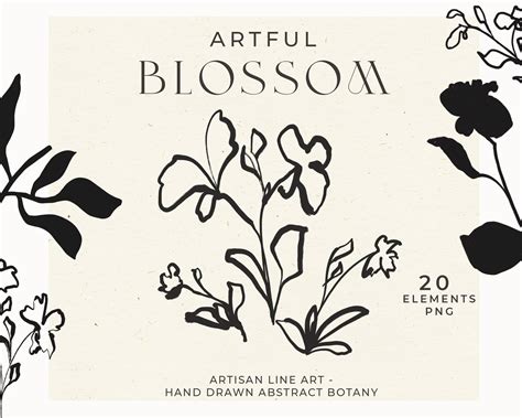 Abstract Botanical Illustration Abstract Floral Clip Art Etsy Watercolor Flower Abstract