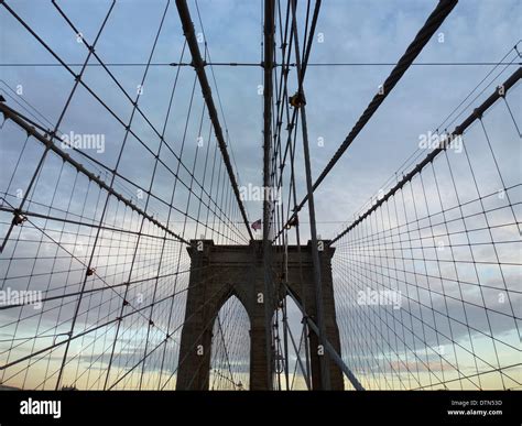 One Of The Oldest Suspension Bridges In The United States Hi Res Stock