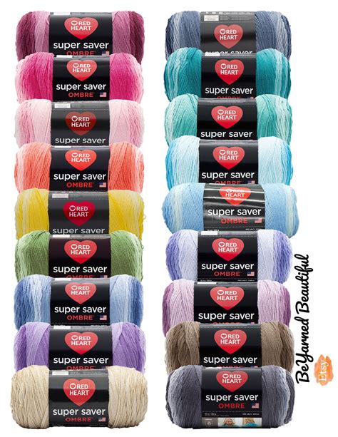 Choose From 18 Colors Red Heart Super Saver Ombre Yarn 10oz Etsy Canada