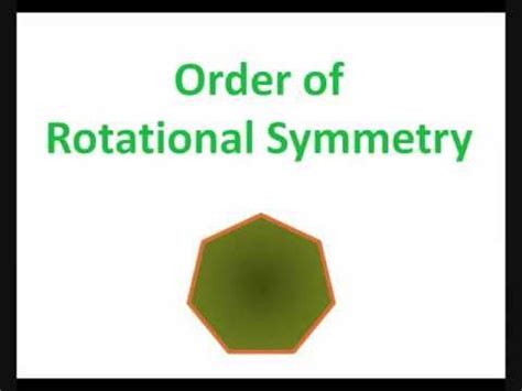 Order of rotational symmetry depends upon the number of equal sides that a regular polygon has. Order of Rotational Symmetry - YouTube