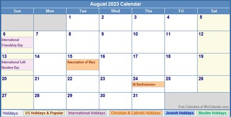 Famous August 2023 Calendar Holidays Ideas February Calendar 2023