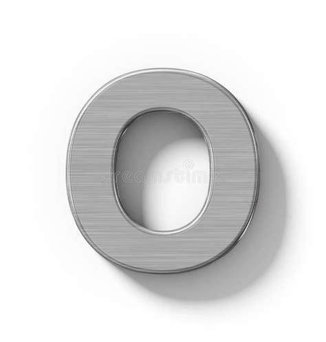 Letter O 3d Metal Isolated On White With Shadow Orthogonal Pro Stock