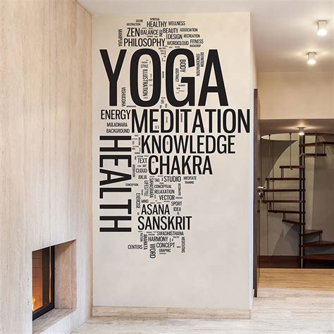 Yoga Word Cloud Vinyl Wall Art Decal
