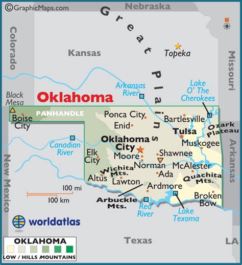 Oklahoma Large Color Map