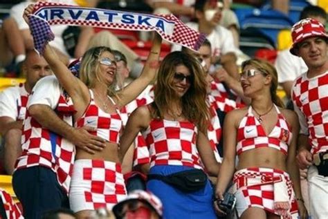 Loyal Croatian Fans World Cup Match Soccer Girl World Cup