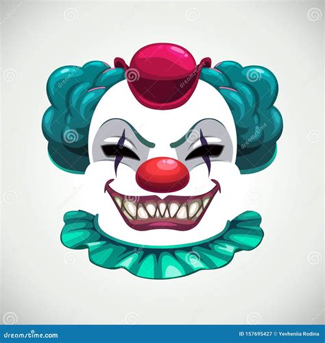 Scary Circus Concept Creepy Clown Mask Stock Vector Illustration Of