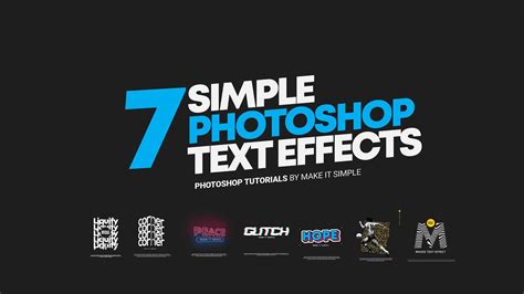 Photoshop Tutorial 7 Simple Text Effects For Beginners Part 1
